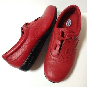 Dr Scholl's Women's Comfort Lace Up Leather Sneakers Low Top Oxford shoes Red 8